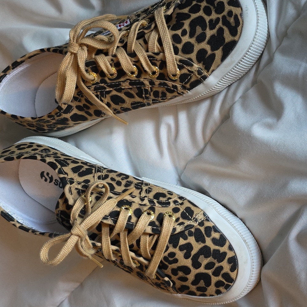 Rare European Superga 3750 Micro leopard Print Leggera shoe